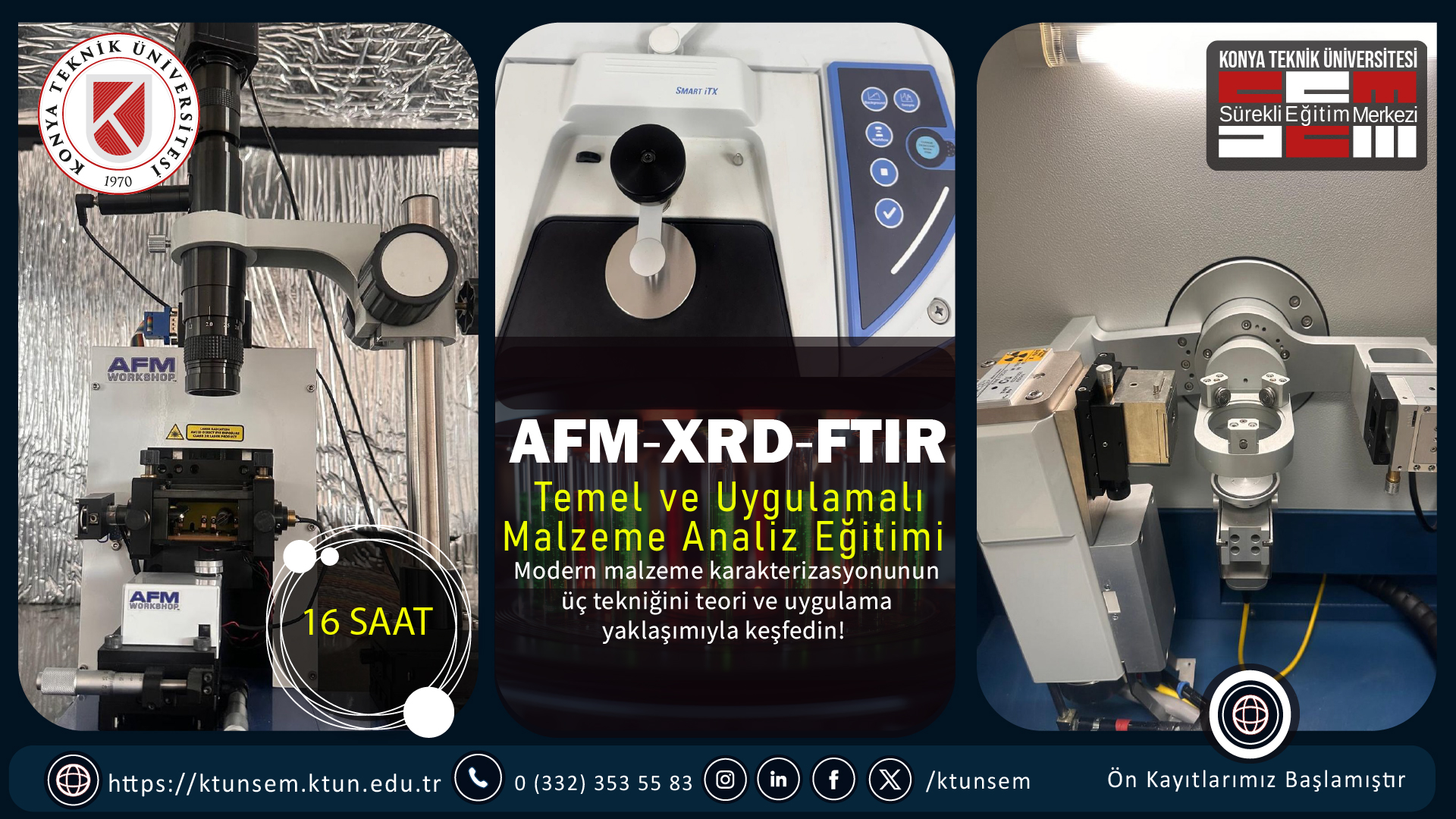 AFM–XRD–FTIR Temel ve Uygulamalı Malzeme Analiz Eğitimi
